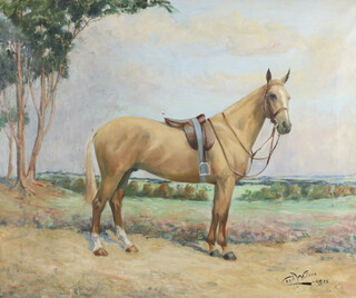 Cecil Wilson, 1935,(English) oil on canvas, study of a horse in landscape 63cm x 75cm 