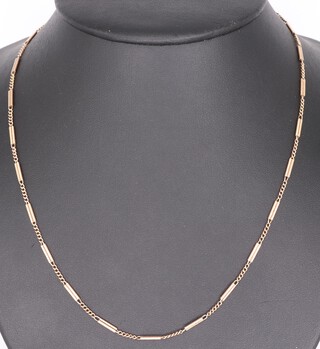 A yellow metal 9ct necklace, 46cm, 4.4 grams