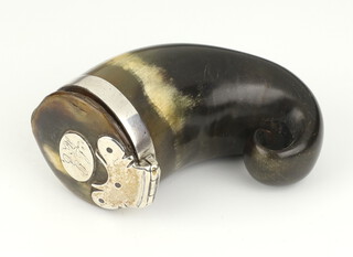 A 19th Century  white metal mounted snuff mull 7cm 