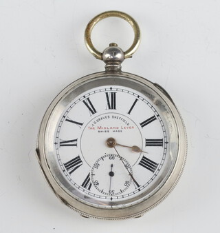 A Continental 935 key wind pocket watch with seconds at 6 o'clock, the dial inscribed J G Graves Sheffield The Midland Lever