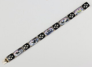 A Norwegian enamelled bracelet 18cm, 17.7 grams