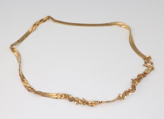 A yellow metal 750 necklace, 5.8 grams