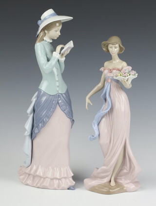 A Lladro figure - Spring Flirtation 32cm and 1 other Reading 36cm, both boxed 
