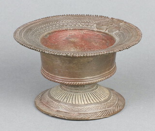 A Benin circular bronze bowl 8cm x 13cm 