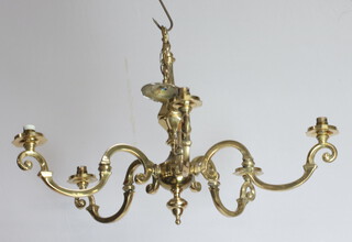 A gilt metal 5 light electrolier 45cm x 70cm 