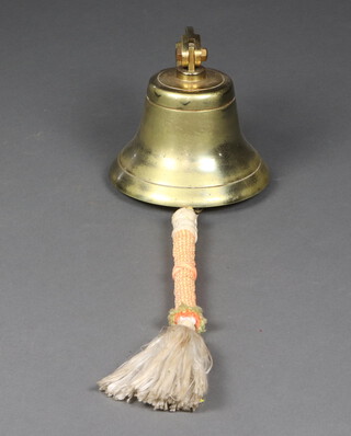 A reproduction brass ships hanging bell 14cm h x 20cm diam. 