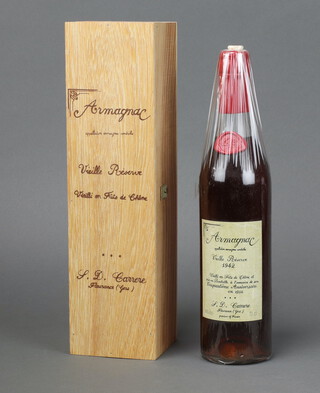 A 70cl bottle of 1942 Vielle Reserve Armagnac, 1992 anniversary issue, in original wooden case