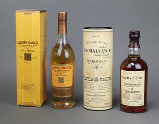 A 70cl bottle of The Balvenie Double Wood Malt whisky with tube case, together with a 70cl bottle of The Original Glenmorangie Highland Single Malt whisky boxed