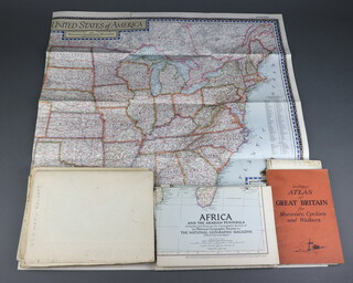 A Daily Telegraph War Map together with 4 others no.3, no.5, no.6 and no.7, all with slight tears to the folds National Geographical World Map and 6 others - North Western United States, South America, Asia, Central Europe, Western Europe, United States, a Pontypridd and Barry War Revision Map Sheet 109 of Cardiff and a Sectional Atlas of Great Britain for Motorists, Cyclists and Walkers  