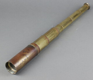 Gargory, Ball Street Birmingham, a 19th Century 8 drawer telescope contained in a gilt metal case 