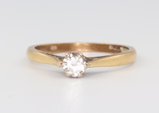 An 18ct yellow gold single stone diamond ring approx. 0.25ct, size P, 2.9 grams 