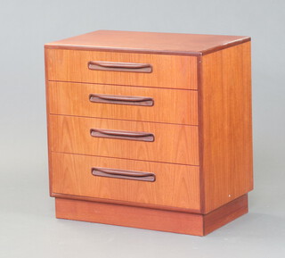 G-Plan, a teak chest of 4 drawers 72cm h x 71cm w x 44cm d 