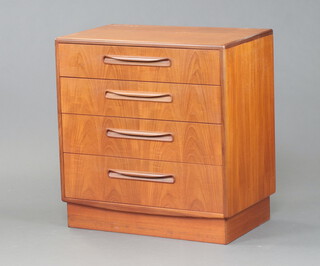 G-Plan, a teak chest of 4 drawers 76cm h x 72cm w  