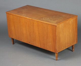A teak coffer with hinged lid 54cm h x 101cm w x 46cm d (water marks to the top) 