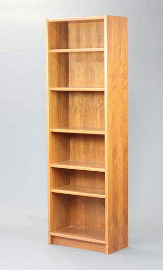 A Danish teak bookcase fitted 5 adjustable shelves 194cm h x 62cm w x 32cm d 