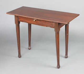 A 19th Century rectangular mahogany side table fitted a fall front raised on club supports 73cm h x 99cm w x 45cm d 