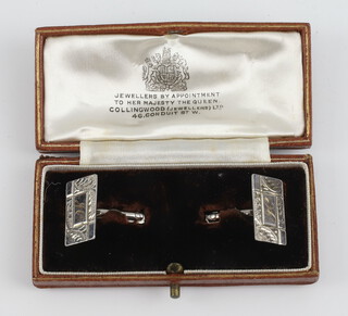 A pair of 925 cufflinks 8.8 grams, monogrammed CJ 