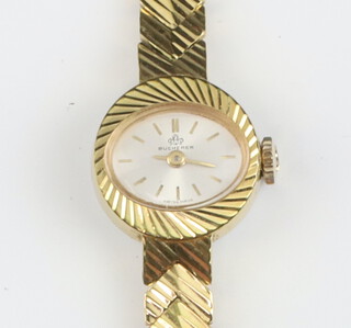 A lady's Bucherer wristwatch contained in a gold plated case 