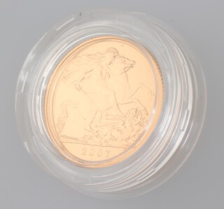 A 2007 proof sovereign with certificate 