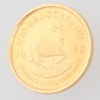 A 1980 quarter Krugerrand 1/10ozs 