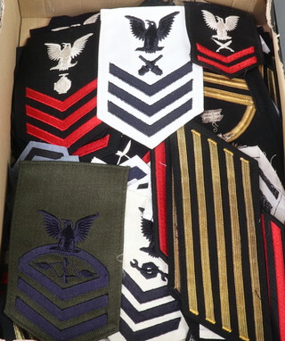 A large collection of American Naval cloth insignia 