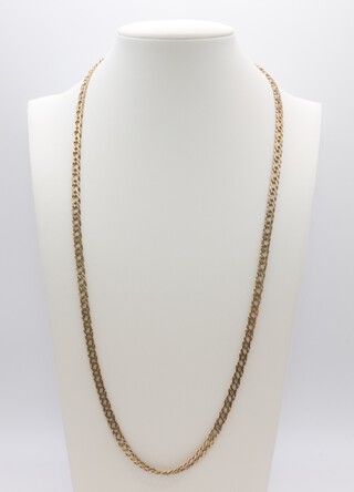 A 9ct flat link chain, 60cm , 16.1g