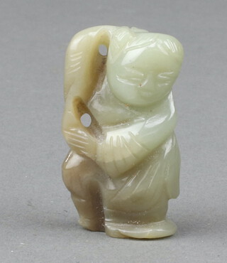 A Chinese hardstone carving of a standing gentleman 4cm 