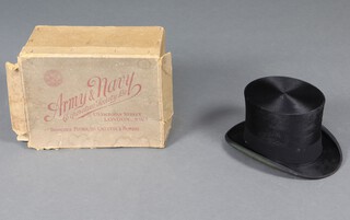 An Army & Navy Co-operative Society black top hat , size 7, with original box 