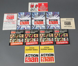 Action Man by Palitoy, a collection of star sheets, intelligence manuals, equipment manuals, etc 