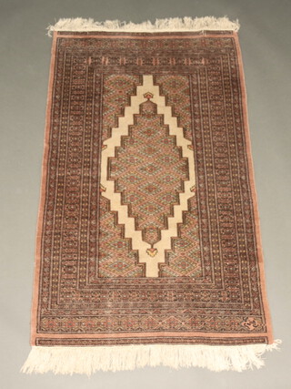 A grey and brown ground Bokhara rug with multi row border 155cm x 193cm 