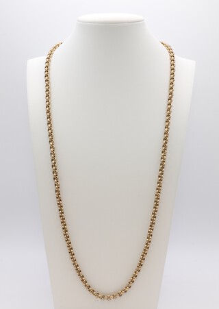 A 9ct yellow gold belcher link chain 67cm, 55.1 grams  