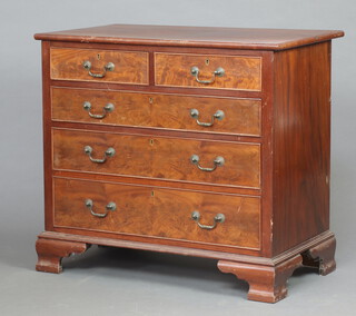 A Georgian style bleached mahogany chest of 2 short and 3 long graduated drawers, raised on bracket feet 77cm h x 85cm w x 48cm d 