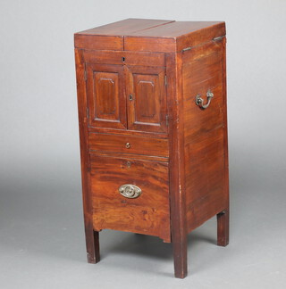 A Georgian mahogany enclosed wash stand (missing interior and mirror) 97cm h x 45cm w x 45cm d 