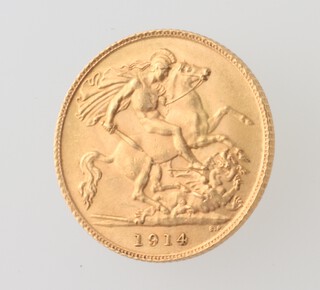 A George V half sovereign 1914 