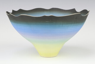 A Peter Lane Studio flared multi coloured bowl 13cm 
