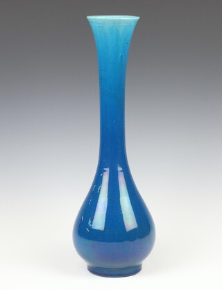 A Japanese turquoise ground oviform vase with extended flared neck 45cm  