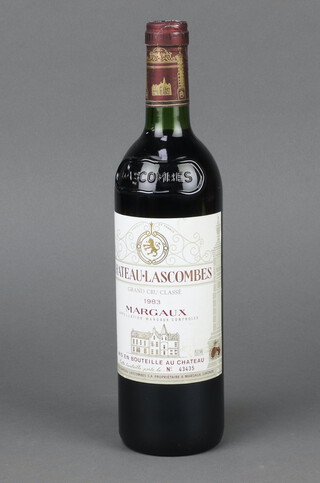 A bottle of 1983 Chateau Lascombes Grand Cru Margaux no.43435 red wine