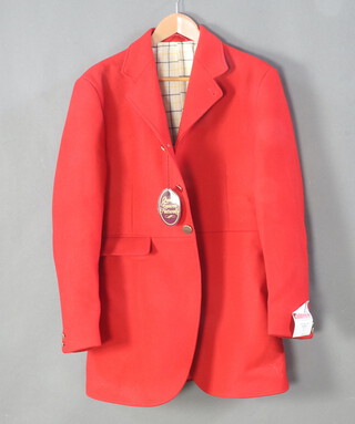 Caldene, a gentleman's scarlet red hunt coat, size 40, as new with labels 