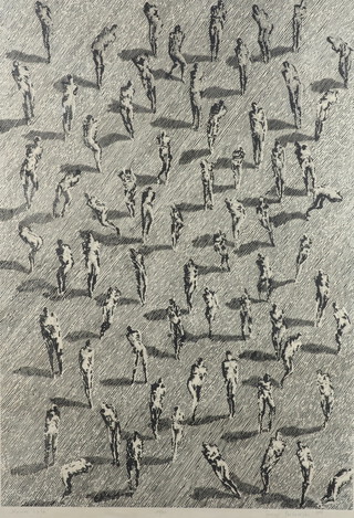 Tomasz Paczewski 1988 (b 1961) print, "Koniec Lata"   study of nude figures 100cm x 65cm  