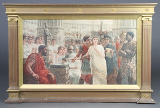 Victorian print, Roman allegorical study in a empire style frame 45cm x 78cm 