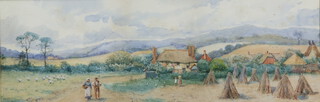 Will Andersen (Act. 1880-1895), a pair of Victorian watercolours, "Nr Shoreham Sussex" and "Homestead Nr Compton", rural scenes 17cm x 52cm