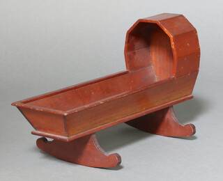 A 19th Century style miniature rocking crib 30cm x 48cm x 25cm 