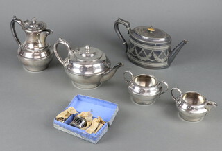 A 4 piece silver plated tea set and minor plated wares