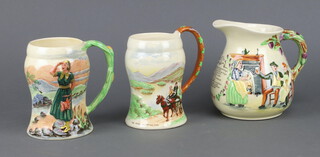 A Crown Devon Fielding's musical mug The Arm Killarney 17cm, a ditto Sarie Marais 17cm and Auld Lang Syne 18cm  