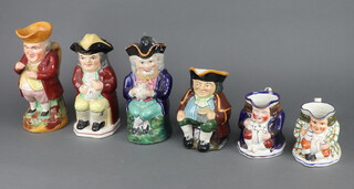 A Carlton Ware Toby jug 18cm, 3 large ditto and 2 small (6)