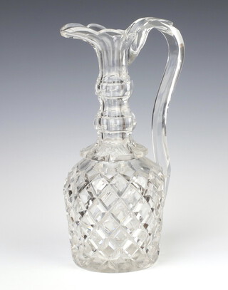 A 19th Century cut glass ewer 31cm 