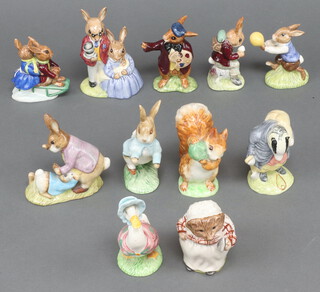 Five Royal Doulton Bunnykins figures, 3 ditto Royal Albert figures and 3 Beswick figures