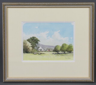 David Bellamy, 2 watercolours signed, "Farm in the Brecon Beacons" and "Seven Sisters Sussex" 18cm x 27cm 