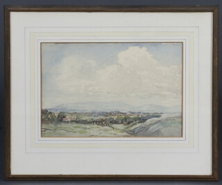 20th Century watercolour unsigned, Sussex landscape 23cm x 34cm 