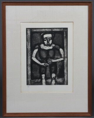 S R 1925, print, stylised study of a man no.201 of 485, 43cm x 31cm 